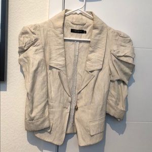 All Saints puffy shoulders cropped jacket